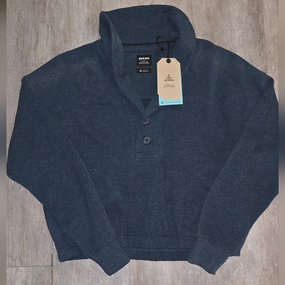 Navy Prana Cropped Hoodie Size XS